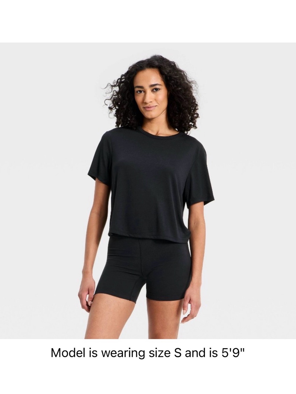 Women's Beyond Ease Short Sleeve Boxy T-Shirt All in Motion Black Small NWT
